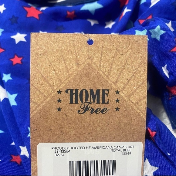 Home Free Colorful Stars Men's Hawaiian Shirt Beach Short Sleeved Button Large - Picture 4 of 6